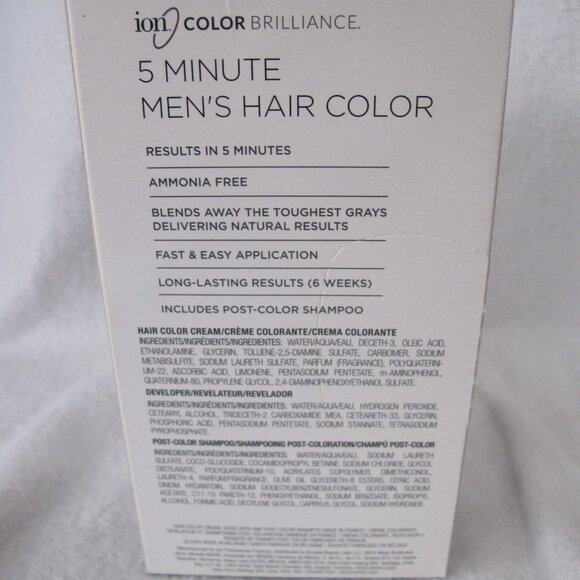 NIB - ion Men's 5-Minute Steel Gray Hair Color Kit - Picture 5 of 9